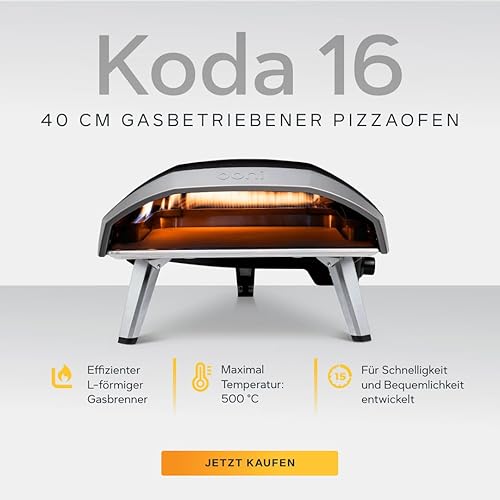 Ooni Koda 16 four à pizza à gaz – 50 mBar four à pizza extérieur – Four à pizza portable – Cuisine exterieure – Cuire d'authentiques pizzas sur pierre en 60 secondes - Nail Gallerys