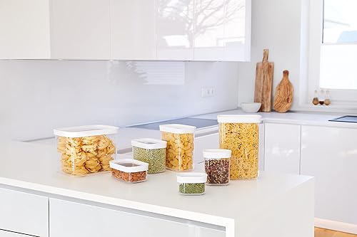 Emsa Optima N11428 Lot de 5 boîtes de conservation sèches | 0,45/2 x 1/1,6/2,2 l | rectangulaires | 100% sûr/hygiénique/sans danger | Joint fraîcheur | Sans BPA | Design transparent - Nail Gallerys