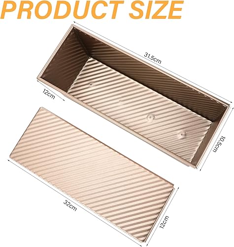 LUZIYUN Moule Professionnel en Acier Carbone avec Couvercle Antiadhésif Idéal pour Toast, Sandwich Brioché et Pâtisseries Maison Grande Capacité 1000g Résistant au Four & Lavable en Lave-vaisselle - Nail Gallerys