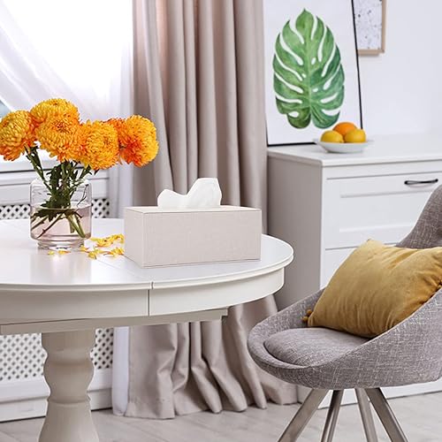 TOLIDA Boîte à mouchoirs en papier rectangulaire pour mouchoirs en papier PU 25 x 13,8 x 10,6 cm pour maison, bureau, voiture, salle de bain - Nail Gallerys