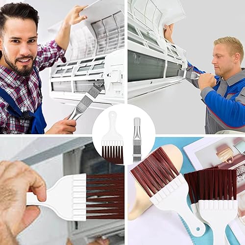 Yuannee Peignes à Ailettes Professionnels,2 PCS Brosse Radiateur Pour Climatiseurs Sèche Linge Radiateurs Acier Inoxydable Anti Corrosion Nettoyage Profondeur des Condensateurs et Ailettes - Nail Gallerys