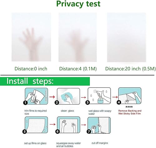 Film autocollant en verre dépoli pour fenêtre - 40 x 200 cm opaque - Film de protection antiUV statique - Pour bureau, salle de bain, maison - Nail Gallerys