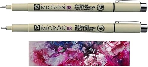 PIGMA MICRON Sakura 08 Noir 2 PCS et 1 carte - Nail Gallerys