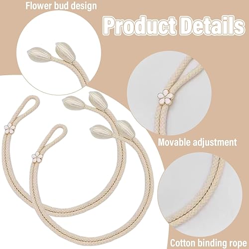 MOLZINY 2pcs Embrasses de Rideaux Embrasses à Rideaux Embrasse pour Rideaux Réglables Attache Rideaux Embrasse Rideau Coton Faite à la Main Embrasses à Rideaux Cravates de Rideau Embrasse Rideaux - Nail Gallerys