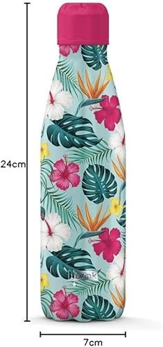 IDRINK Bouteille thermique en acier à double paroi I-Drink 350/500/750/1000 ml, Décorée (350 ML, Tropical) - Nail Gallerys
