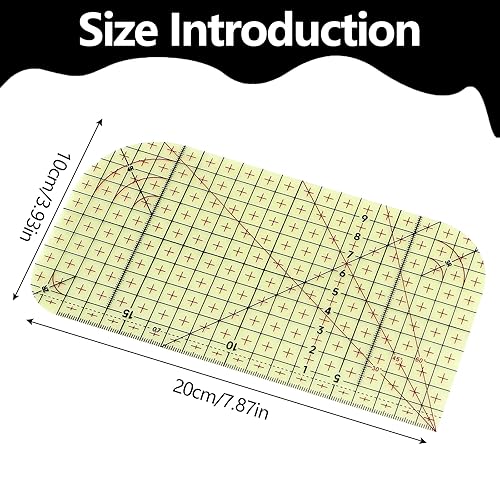 Règle de repassage résistante à la chaleur - 20 × 10 cm - Règle universelle pour patchwork - Pratique - Règle de couture pour repassage, bricolage, foires, patchwork - Nail Gallerys