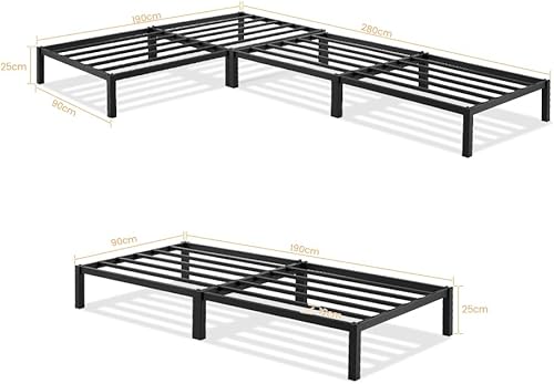 FetiNes Canapé-lit avec Fonction de Couchage，Canapé d'angle Ultra-léger，Suffisamment d'Espace de Rangement, Détachable en Lit Simple, Noir - Nail Gallerys