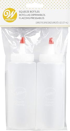 Wilton Mini Bouteilles pour Melts Lot de 2, Flacons Squeezers Doseurs pour Candy Melts ou Chocolat Bouteille en Plastique Alimentaire Flexible pour Sauces Glaçages - Nail Gallerys