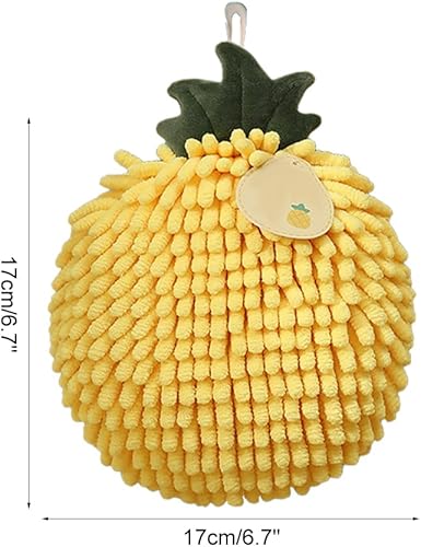 MiOYOOW Serviettes à Main Suspendue, 2 Pcs Essuie à Main à Séchage Rapide, Boule de Serviette Absorbantes en Chenille Pelucheuse pour Salle de Bain et Cuisine, Forme du Fruit - Nail Gallerys