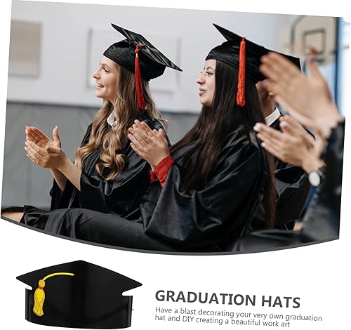 Hoement 36 Pcs Docteur Papier Chapeau Accessoires Faveurs Graduation Cap Enfant Bricolage Graduation Chapeaux Graduation Chapeau Autocollants Graduation Papier Couronnes Félicitations - Nail Gallerys