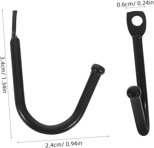 KONTONTY 20 Pièces crochet fort petit de plein air acier garage cintres forme crochets de rangement Crochets pour suspendre le travail lourd crochets de fixation murale robustes le fer Noir - Nail Gallerys