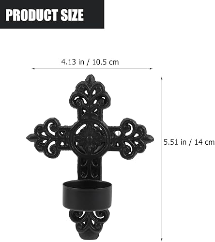 RORPOIR Lot de 2 bougeoirs muraux noirs en forme de croix pour décoration de mariage - Porte-bougies en métal - Support mural chic - Nail Gallerys