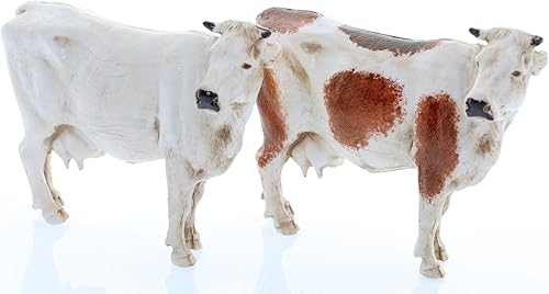 Moranduzzo 2 Vaches Assorties pour Crèche de 10 Cm Échelle 1:20 - Figurines de Crèche Indestructibles - Peinture Finition à la Main, Produit Officiel, Fabriqué en Italie, Sculpteur M. Landi - Nail Gallerys