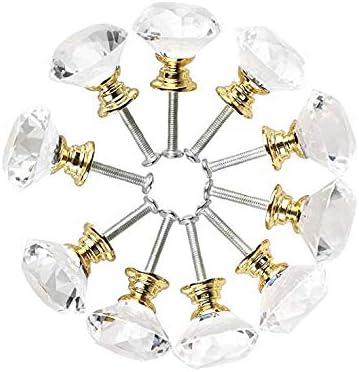 Poignee Cristal, Poignees Boutons Transparent 10 pieces 30mm boutons avec bouton en crystal pour le mobilier de bureau - Nail Gallerys