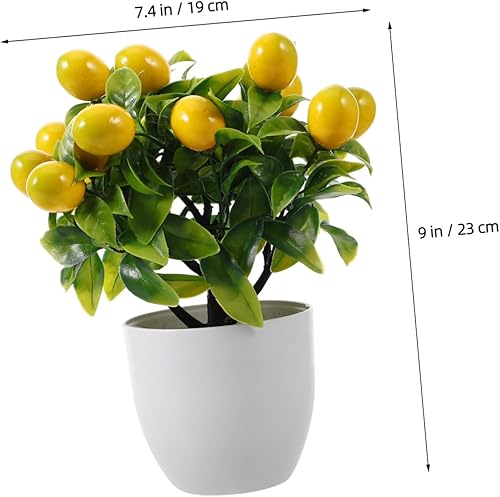 Holibanna Citronnier de la Plante en Pot à l'intérieur Réaliste décorations de Citron Bureau Vrai mis en Pot Faux bonsaï de citronnier Petit bonsaï décor de citronnier Artificiel Plastique - Nail Gallerys