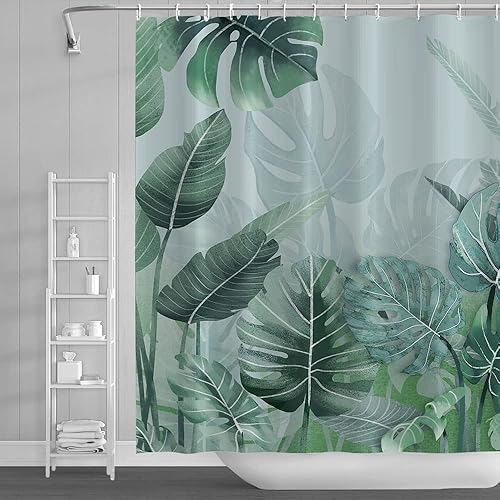 MUSOLEI Rideau de Douche (Feuille02, 180x200cm) - Nail Gallerys