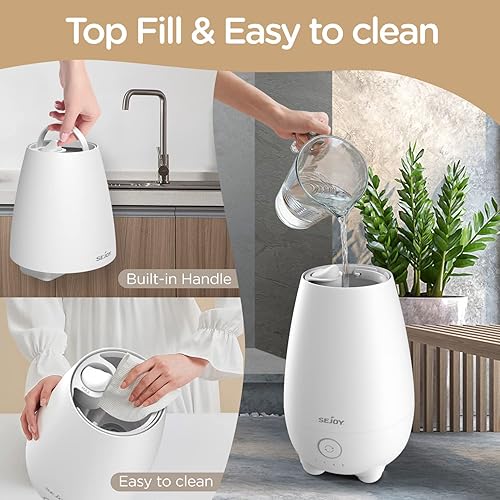 Humidificateur d'air Chambre 5L Humidificateur d'air Bébé Ultrasonique Humidificateur Silencieux pour Plante avec Diffuseur d'huiles Essentielles et Télécommande, Blanc - Nail Gallerys