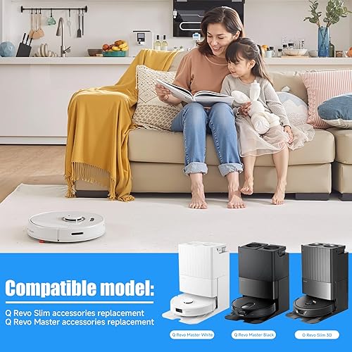 CAIXINYI 21 pièces Kit d'accessoires pour Roborock Qrevo Master/Qrevo Slim aspirateur robot, 2 brosse principale, 4 Chiffons, 6 sacs à poussière, 4 brosses latérales, 4 filtres HEPA, 1 brosse propre - Nail Gallerys