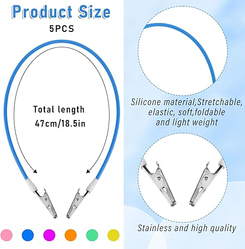 Lot de 6 clips pour bavoir - En silicone coloré - Pour adultes, enfants, bébés, personnes âgées - Nail Gallerys