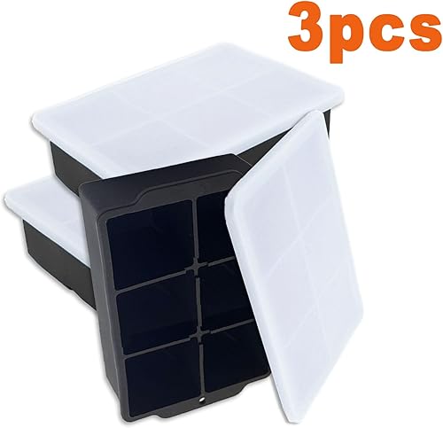 Dtoterul Moule à Glaçons 3 Pièces glacons moule Bac à Glaçons en Silicone bacs glaçon silicone Bac à Glaçons avec Couvercle Ice Cube Tray Bac a Glacons Silicone pour Cocktails Whisky Vin - Nail Gallerys