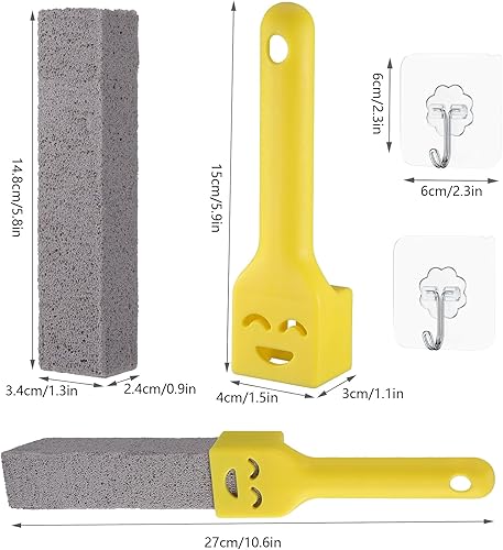 Xmart 6 Pièces Pierre Ponce avec 2 Poignées 2 Crochets Pierres Ponces pour Toilettes Brosse de Nettoyage pour Salle de Bain Toilettes Cuisine Éviers - Nail Gallerys