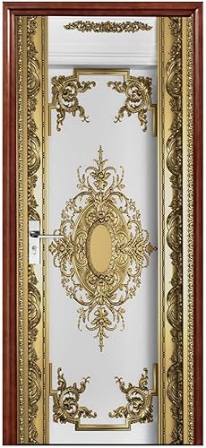 A.Monamour Sticker Porte Autocollant Poster De Porte 3D Un Cerf Rouge Dans Le Thème Des Animaux De La Forêt Brumeuse Vinyle Affiche De Porte Sticker Mural Papier Peint Art Décor 77x200cm - Nail Gallerys