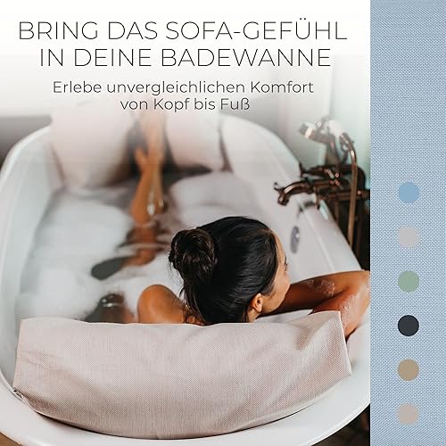 BADESOFA® Lot de 3 coussins de bain L pour tout le corps, pour le dossier, les pieds et le siège, kit complet, lavable et à séchage rapide, coussin de bain pour baignoire nacré - Nail Gallerys