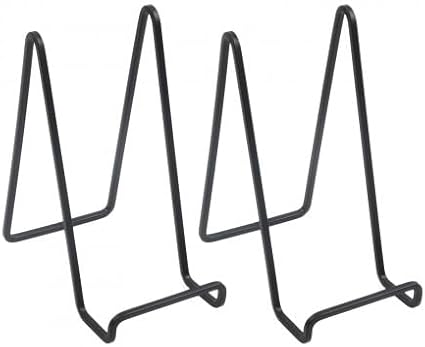 Rapidbok 2 Pièces Metal Support Assiette Decorative, Support Cadre Photo de Table, Assiette Présentoirs, Porte Assiette Chevalet, Supports de Cadre Noir pour Art de table, Livre, Tableaux (6 Pouces) - Nail Gallerys