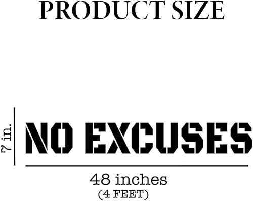 Wasise Décoration murale de salle de sport – Décoration pour salle de sport à domicile, affiches de lettres « NO Excuses », panneaux d'art mural de motivation, autocollants d'entraînement de remise en - Nail Gallerys