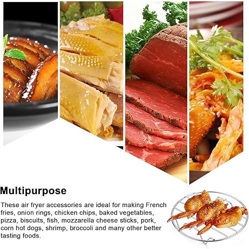 Lot de 2 grilles rondes de 20,3 cm en acier inoxydable pour friteuse à air, déshydratateur, grille de cuisson pour friteuse à air, four, marmite et autocuiseur - Nail Gallerys