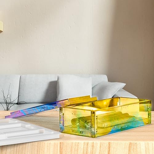 Voyyphixa Moule Rectangle Resine Epoxy Boite Rangement Moule Silicone Boite Domino Moule Resine Trousse à Crayons Moulage Bricolage Récipient Bijoux Boîte de Stockage (Pen Holder Resin Mold) - Nail Gallerys