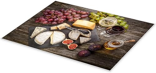 Nature morte au vin et aux fromages Poster 40 x 30 cm Tableaux Décoration murale - Nail Gallerys