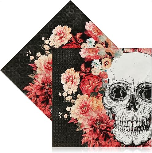com-four® Set de fête 76 pièces Dia de Los Muertos - Vaisselle en Carton, Serviettes, Ballons avec tête de Mort pour Halloween, Le Jour des Morts ou Une fête d'enfants (Coffret 6-76 pièces) - Nail Gallerys