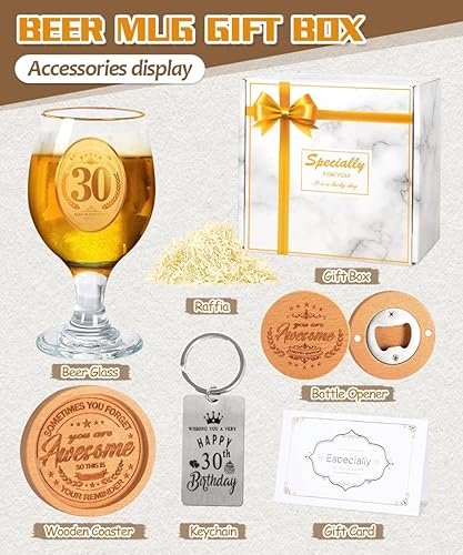 Verre À Bière pour Homme 30e, Verre A Biere 35Cl avec Décapsuleur, Verre A Biere Personnalisé Homme, Anniversaire Cadeau Homme 30e, Cadeau Personnalisé Verre Biere Pour Papa Couple Mari Homme (30th) - Nail Gallerys