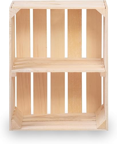 Caisses à fruits avec planche centrale Caisses en bois Caisses à vin Caisses à pommes Étagère Commode Naturel 50 x 40 x 30 cm - Nail Gallerys
