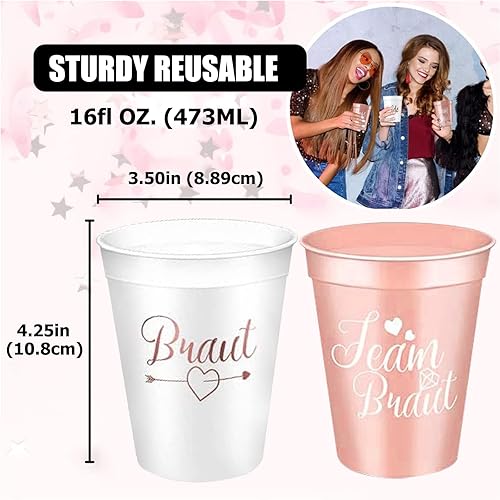 HuaMuDM 16 Pieces Bachelorette Party Cups Bride Tribe Tasses Cups Team Bride et Bride,Bachelorette Party Cups, Coupes de Bride et Bride Tribe - Nail Gallerys