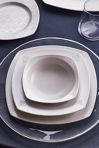 Karaca Deren Crème 60 pièces vaisselle pour 12 personnes service de table vaisselle pour 12 personnes, porcelaine, ronde, service combiné, blanc vaisselle en porcelaine - Nail Gallerys