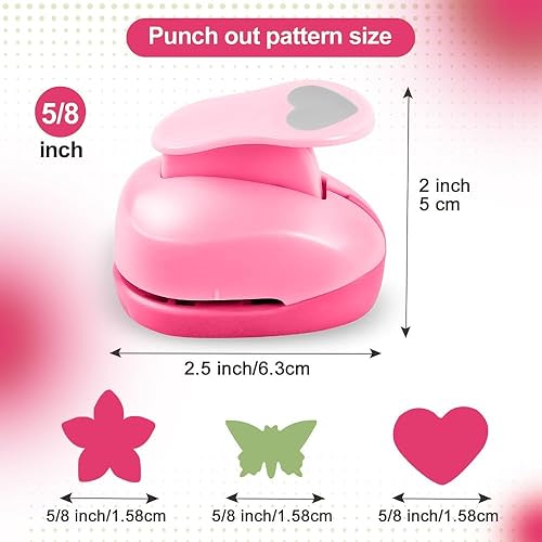 XFSRG Perforatrices de Scrapbooking Colorées Perforeuses Formes Papillon Coeur Fleur Mini Perforateur Papier Fantaisie Idéal pour DIY et Artisanat - Nail Gallerys
