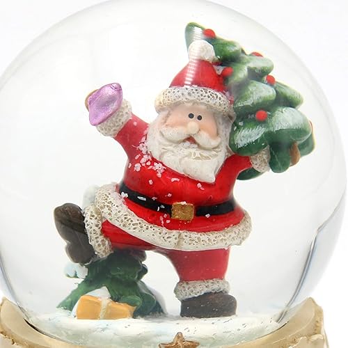 Dekohelden24 501870 Boule de Neige, au Motif de père Noël Joyeux avec Cadeaux, Dimensions de la Boule (H, l, diamètre) : Environ 6,3 x 5 cm, 4,5 cm, idéale comme Cadeau - Nail Gallerys