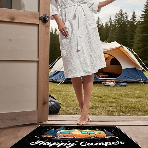Snyvpra Accessoires de camping-car - Paillasson de camping amusant 40 x 60 cm - Cadeaux pour camping-car - Paillasson pour l'intérieur et l'extérieur - Paillasson fin 5 mm - Paillasson antidérapant - Nail Gallerys