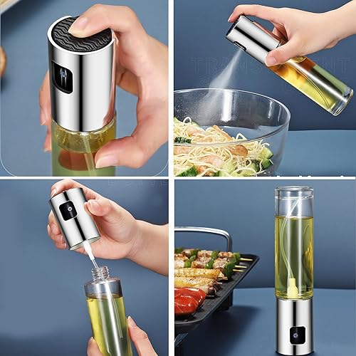 PVZLEXN Spray Huile Cuisine 2 Pièces Vaporisateur d'olive Viande Rôtie oil Spray Pulverisateur Alimentaire Air Fryer Pour Et Friteuse D'air Anti Goutte En Verre Avec Distributeur - Nail Gallerys