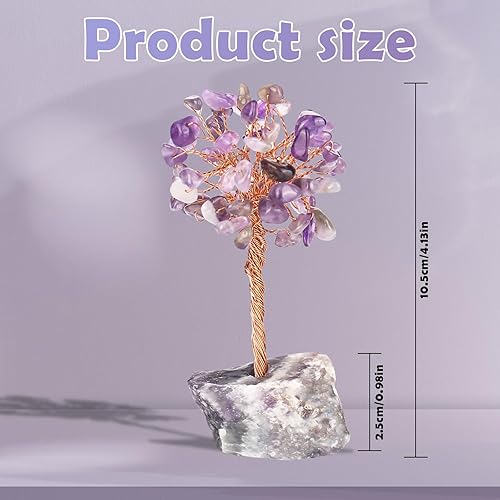 elthmpr Arbre en cristal améthyste - Pierres chakras - Cristaux - Arbre de vie - Décoration Feng Shui - Cadeaux spirituels - Décoration ésotérisme - Bonsaï - Article de décoration d'intérieur - Nail Gallerys
