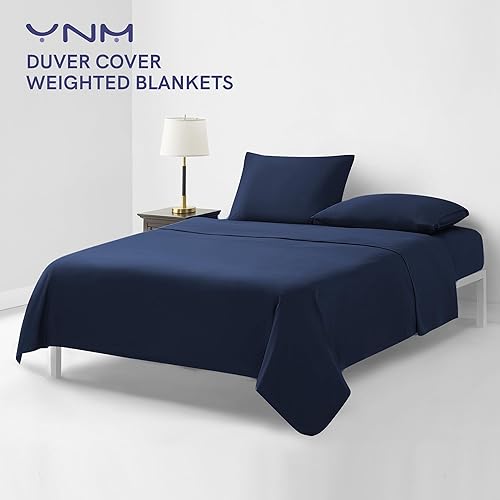 YnM Housse de couette en coton pour couvertures lestées (gris foncé, 122 cm x 183 cm) - Nail Gallerys