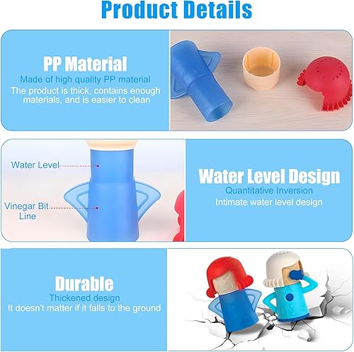 4 pcs Angry Mama, Nettoyeur à Vapeur pour Four à Micro-ondes, Désodorisée et Nettoyer pour Réfrigérateurs, Cool Mama Nettoyant Réfrigérateur Convient pour la Cuisine Réfrigérateur - Nail Gallerys