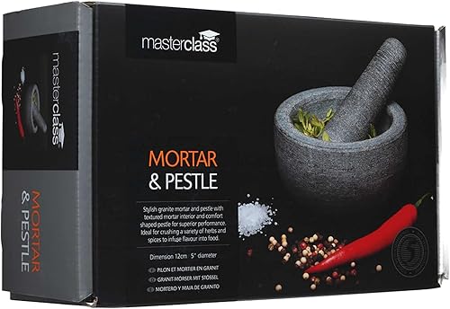 MasterClass Ensemble Mortier et Pilon en Granit, 12 x 9 cm, Gris - Nail Gallerys