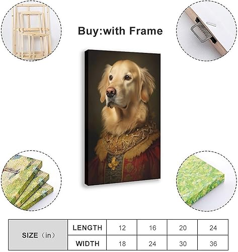 BNCEDJK Impression sur toile représentant un chien aristocratique Golden Retriever, 30 x 45 cm - Nail Gallerys