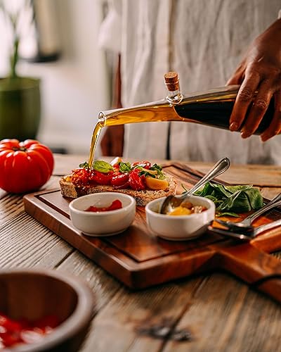 Tala Bec verseur et bruine en verre élégant pour stocker et verser l'huile et le vinaigre, double stockage dans un design incurvé contemporain avec bouchons en liège et - Nail Gallerys