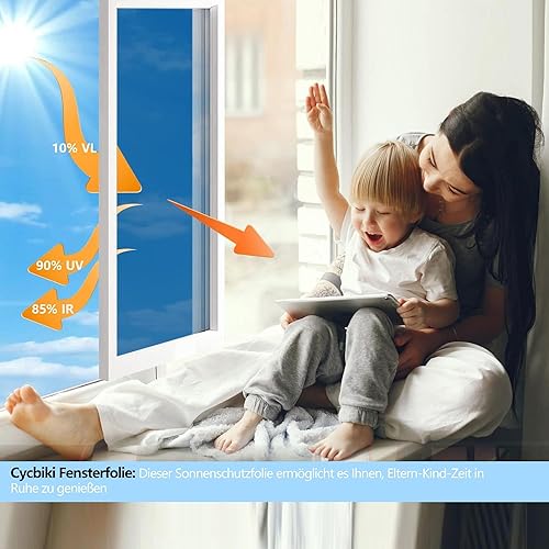 Cycbiki Film Fenetre Anti Regard UV400 Film Fenetre 100 * 200cm Film Réfléchissant Autocollant Opaque Film Fenetre Anti Regard Anti Regard Anti Chaleur Argenté - Nail Gallerys