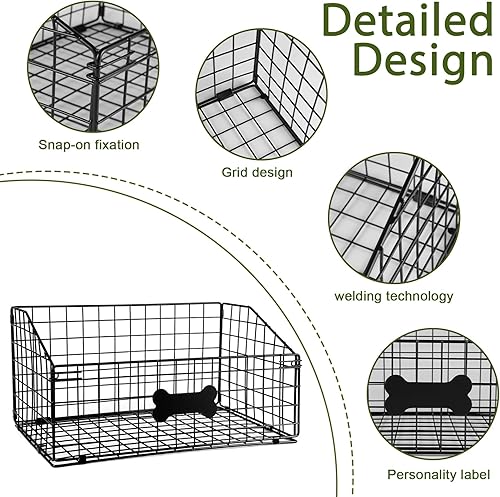Panier en Fil Métallique pour Jouets de Chien - Organisateur Pliable Grande Capacité, Antimâchonnement, Design Fermier (40cm) - Nail Gallerys