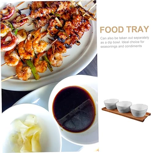 OUNONA 1ensemble Plateaux À Snacks Céramique Avec Support Bois Assiette À Fruits Et Bonbons Plat De Service Pratique Pour Dîners Et Réunions - Nail Gallerys